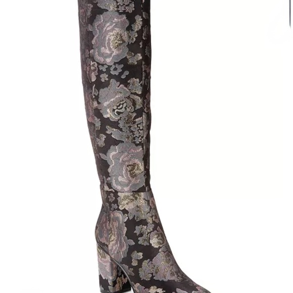 Kenneth Cole Reaction Time To Step Brocade Knee High Boots Size 10 NWT - Picture 6 of 7